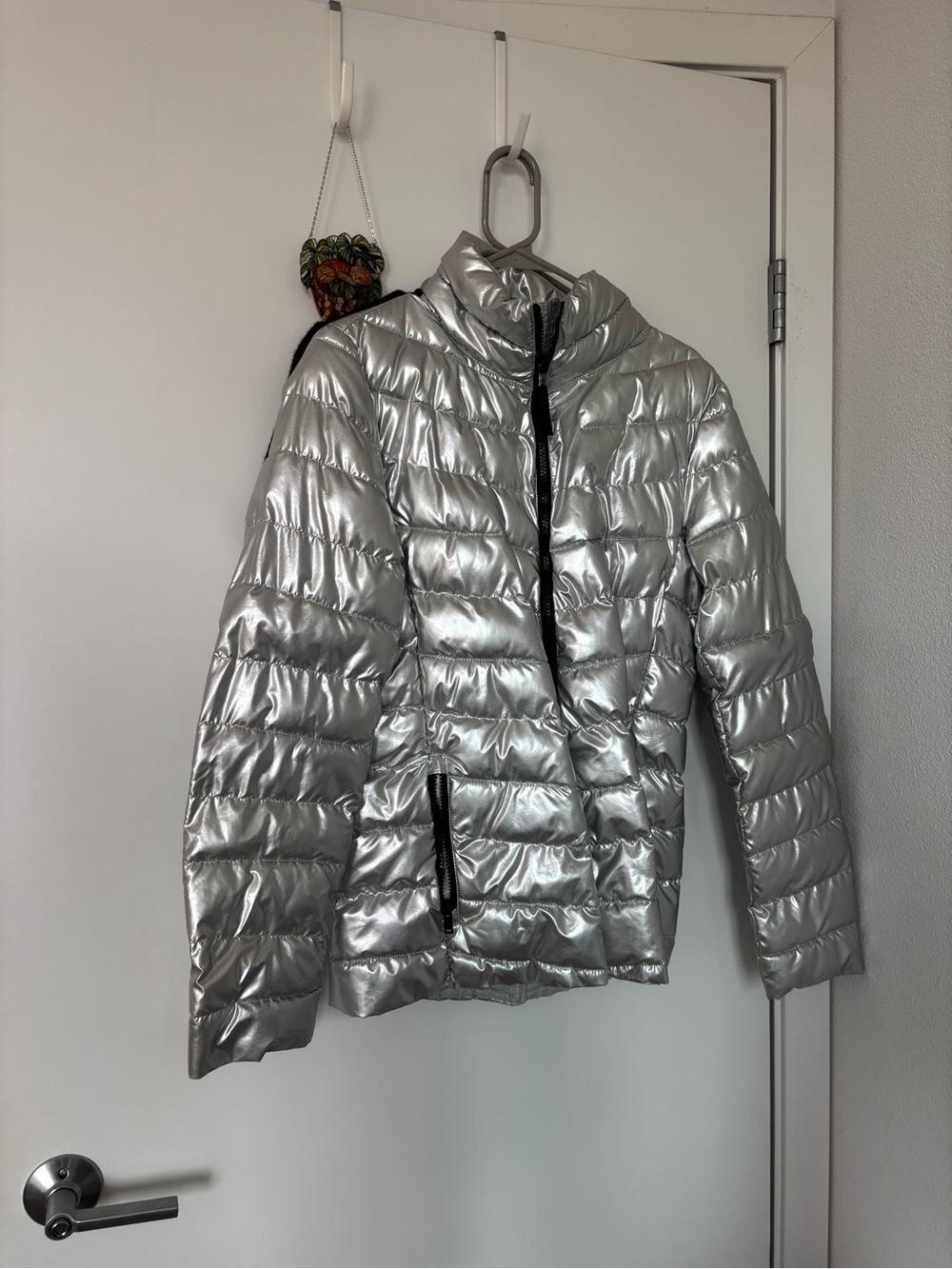 GAP Metallic Silver Puffer Jacket